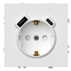 Розетка 1-местная з/ш с/з 16А + USB + Type C (механизм), Stekker, 250В, 20W, серия Эмили, белый фарфор, soft-touch, RST16-5119-01 50217 Розетка 1-местная з/ш с/з 16А + USB + Type C (механизм), Stekker, 250В, 20W, серия Эмили, белый фарфор, soft-touch, RST16-5119-01 50217