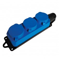 Розетка переносная 3-местная c/з STEKKER, RST16-23-44-4 (РП 16-334), 250В, 16А, IP44, синий 49403 Розетка переносная 3-местная c/з STEKKER, RST16-23-44-4 (РП 16-334), 250В, 16А, IP44, синий 49403