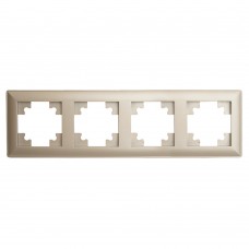 Рамка STEKKER, PFR00-7004-02 4-местная, пластик, серия Катрин, шампань 39805 Рамка STEKKER, PFR00-7004-02 4-местная, пластик, серия Катрин, шампань 39805