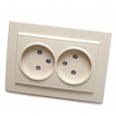 Розетка 2-местная б/з, STEKKER, PST10-9013-02, 250В, 16А с защитной шторкой, серия Эрна, слоновая кость 39239 Розетка 2-местная б/з, STEKKER, PST10-9013-02, 250В, 16А с защитной шторкой, серия Эрна, слоновая кость 39239