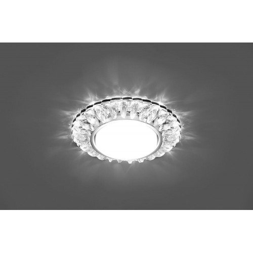 Светильник встраиваемый с белой LED подсветкой Feron CD4026 потолочный GX53 без лампы прозрачный