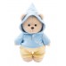 Авторская мягкая игрушка Lina Медведь Эверест молочный в голубом худи и желтых штанишках M (±30 см)