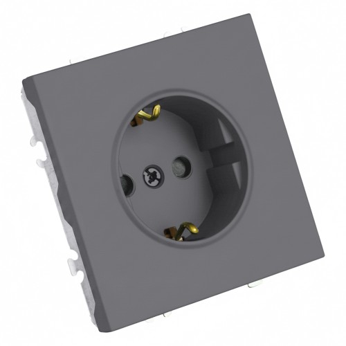 Розетка 1-местная с з/ш, с/з (механизм), СЗК, STEKKER, 250В, 16А, серия Эмили, RST16-5110-10ZK, платиново-серый, soft touch 50243 Розетка 1-местная с з/ш, с/з (механизм), СЗК, STEKKER, 250В, 16А, серия Эмили, RST16-5110-10ZK, платиново-серый, soft touch 50243