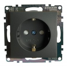 Розетка 1-местная с защитной шторкой с/з (механизм), 250В, 16А, серия Катрин, графит, GLS16-7110-06 STEKKER 49423 Розетка 1-местная с защитной шторкой с/з (механизм), 250В, 16А, серия Катрин, графит, GLS16-7110-06 STEKKER 49423