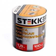 Лента  клейкая сверхсильная STEKKER 0,7*100 мм, 1,5 м. черная INTP9-0715-10 39918 Лента  клейкая сверхсильная STEKKER 0,7*100 мм, 1,5 м. черная INTP9-0715-10 39918
