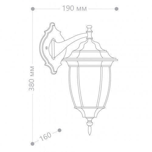 Светильник садово-парковый Feron PL6302 шестигранный на стену вниз 60W 230V E27, черное золото