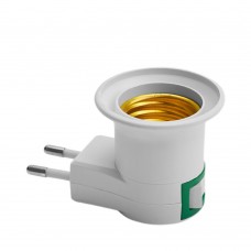 LH61 Патрон-переходник с E27 на розетку (для лампы E27), с выключ., 250V, пластик, белый, 39*64мм FERON 41039 LH61 Патрон-переходник с E27 на розетку (для лампы E27), с выключ., 250V, пластик, белый, 39*64мм FERON 41039