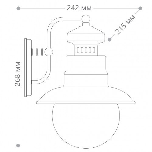 Светильник садово-парковый Feron PL571 на стену вниз 60W 230V E27, черный