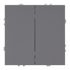 Переключатель 2-клавишный (механизм), СЗК, STEKKER, 250В, 10А, серия Эмили, RSW10-5107-10ZK, платиново-серый, soft touch 50241