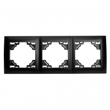 Рамка 3-местная горизонтальная STEKKER, PFR00-9013-03, серия Эрна Элегант, черный 49663 Рамка 3-местная горизонтальная STEKKER, PFR00-9013-03, серия Эрна Элегант, черный 49663