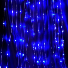 Светодиодная гирлянда Feron CL28 занавес Водопад  3*3м  + 3м 230V синий с контроллером, c питанием от сети, белый шнур 48606 Светодиодная гирлянда Feron CL28 занавес Водопад  3*3м  + 3м 230V синий с контроллером, c питанием от сети, белый шнур 48606