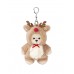Авторская мягкая игрушка Lina Медведь молочный в костюмчике Олень брелок  XS (±15 см)