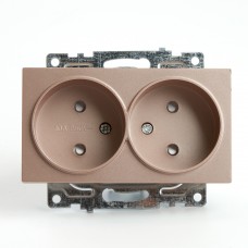 Розетка 2-местная б/з (механизм), STEKKER GLS10-7113-02, 250В, 10А с защитной шторкой, серия Катрин, шампань 39597 Розетка 2-местная б/з (механизм), STEKKER GLS10-7113-02, 250В, 10А с защитной шторкой, серия Катрин, шампань 39597