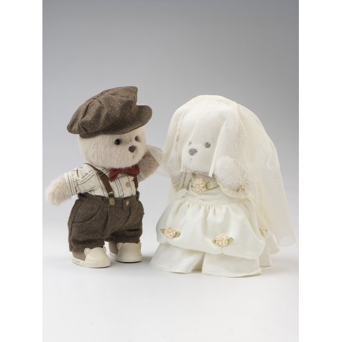 Авторская мягкая игрушка Lina Медведь белый в Винтажном платье невесты M (±30 см) Авторская мягкая игрушка Lina Медведь белый в Винтажном платье невесты M (±30 см)