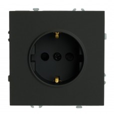 Розетка 1-местная с з/ш, с/з (механизм), СЗК, STEKKER, 250В, 16А, серия Эмили, RST16-5110-05ZK, черный уголь, soft touch 50251 Розетка 1-местная с з/ш, с/з (механизм), СЗК, STEKKER, 250В, 16А, серия Эмили, RST16-5110-05ZK, черный уголь, soft touch 50251