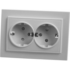 Розетка 2-местная с/з STEKKER, PST16-9014-01, 250В, 16А с защитной шторкой, серия Эрна, белый 39054 Розетка 2-местная с/з STEKKER, PST16-9014-01, 250В, 16А с защитной шторкой, серия Эрна, белый 39054