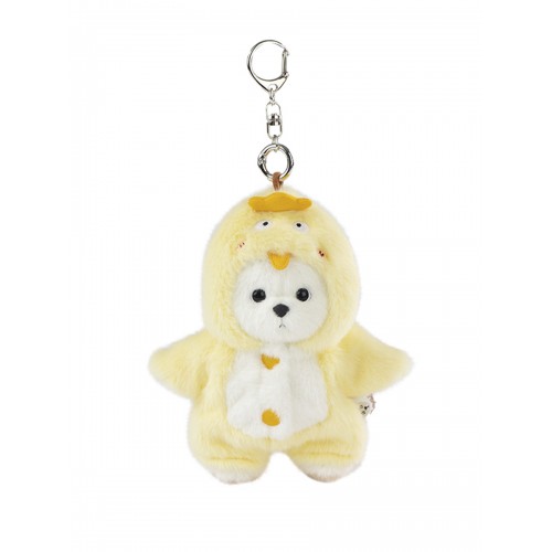 Авторская мягкая игрушка Lina Медведь белый в костюмчике Цыпленок брелок XS (±15 см) Авторская мягкая игрушка Lina Медведь белый в костюмчике Цыпленок брелок XS (±15 см)