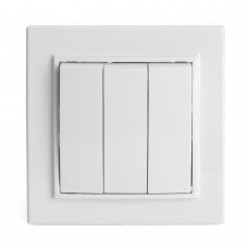 Выключатель 3-клавишный STEKKER  PSW10-9007-01, 250В, 10А, серия Эрна, белый 39922 Выключатель 3-клавишный STEKKER  PSW10-9007-01, 250В, 10А, серия Эрна, белый 39922