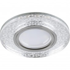 Светильник встраиваемый с LED подсветкой Feron CD961 потолочный MR16 G5.3 прозрачный, хром 32994 Светильник встраиваемый с LED подсветкой Feron CD961 потолочный MR16 G5.3 прозрачный, хром 32994