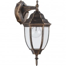 Светильник садово-парковый Feron PL6002 шестигранный на стену вниз 60W E27 230V, черное золото 11894 Светильник садово-парковый Feron PL6002 шестигранный на стену вниз 60W E27 230V, черное золото 11894