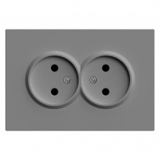 Розетка 2-местная с защитной шторкой, STEKKER, б/з, 250В, 16А, серия Эмили, RST16-5116-10 , платиново-серый, soft touch 49955 Розетка 2-местная с защитной шторкой, STEKKER, б/з, 250В, 16А, серия Эмили, RST16-5116-10 , платиново-серый, soft touch 49955