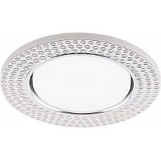 Светильник встраиваемый с белой LED подсветкой Feron CD4029 потолочный GX53 без лампы,  прозрачный, хром 32652 Светильник встраиваемый с белой LED подсветкой Feron CD4029 потолочный GX53 без лампы,  прозрачный, хром 32652