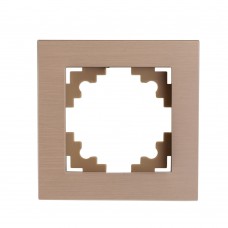 Рамка 1-местная, металл, STEKKER, MFR00-7001-02, серия Катрин, шампань 50010 Рамка 1-местная, металл, STEKKER, MFR00-7001-02, серия Катрин, шампань 50010