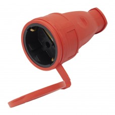 Розетка переносная 1-местная с/з STEKKER, RST16-21-44 (РА 16-005), с крышкой, каучук 250В, 16А, IP44, красный 39195 Розетка переносная 1-местная с/з STEKKER, RST16-21-44 (РА 16-005), с крышкой, каучук 250В, 16А, IP44, красный 39195