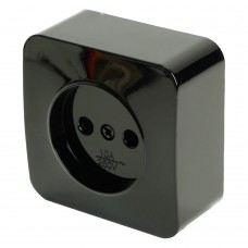 Розетка 1-местная б/з открытой установки, STEKKER, 250В, 10А, IP20, серия София, черный, MST10-11-02 49313 Розетка 1-местная б/з открытой установки, STEKKER, 250В, 10А, IP20, серия София, черный, MST10-11-02 49313