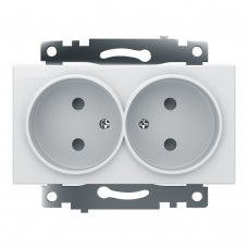 Розетка 2-местная б/з (механизм), STEKKER GLS10-7113-01, 250V, 10А с защитной шторкой, серия Катрин, белый 39573 Розетка 2-местная б/з (механизм), STEKKER GLS10-7113-01, 250V, 10А с защитной шторкой, серия Катрин, белый 39573