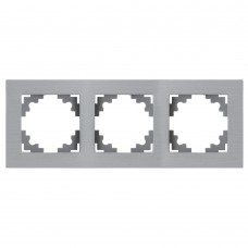 Рамка 3-местная, металл, STEKKER, MFR00-7003-03, серия Катрин, серебро 50019 Рамка 3-местная, металл, STEKKER, MFR00-7003-03, серия Катрин, серебро 50019
