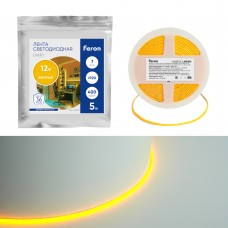 Светодиодная COB лента Feron LS630, 400SMD(2110)/ 7Вт/м 12V 5000*3*1.8мм желтый, IP20 48950 Светодиодная COB лента Feron LS630, 400SMD(2110)/ 7Вт/м 12V 5000*3*1.8мм желтый, IP20 48950
