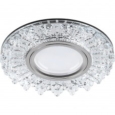 Светильник встраиваемый с LED подсветкой Feron CD944 потолочный MR16 G5.3 прозрачный, хром 32992 Светильник встраиваемый с LED подсветкой Feron CD944 потолочный MR16 G5.3 прозрачный, хром 32992
