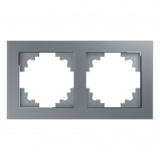 Рамка 2-местная, стекло, STEKKER, GFR00-7002-03 , серия Катрин, серебро 39532 Рамка 2-местная, стекло, STEKKER, GFR00-7002-03 , серия Катрин, серебро 39532