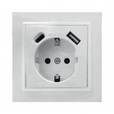 Розетка 1-местная STEKKER, PST16-9016-01, 250В, 2.1А с USB+ type C, серия Эрна, белый 50076 Розетка 1-местная STEKKER, PST16-9016-01, 250В, 2.1А с USB+ type C, серия Эрна, белый 50076