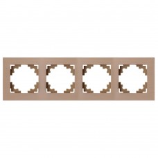 Рамка 4-местная, металл, STEKKER, MFR00-7004-02, серия Катрин, шампань 50022 Рамка 4-местная, металл, STEKKER, MFR00-7004-02, серия Катрин, шампань 50022