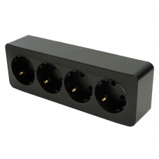 Розетка 4-местная с/з открытой установки, STEKKER, 250В, 16А, IP20, серия София, черный матовый, MST16-14-05 49506 Розетка 4-местная с/з открытой установки, STEKKER, 250В, 16А, IP20, серия София, черный матовый, MST16-14-05 49506