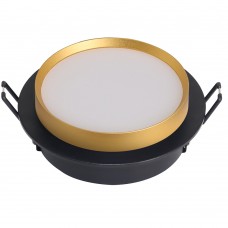 Светильник встраиваемый Feron DL507 потолочный GX53 черный + золото круг 51356 Светильник встраиваемый Feron DL507 потолочный GX53 черный + золото круг 51356