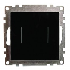 Выключатель 2-клавишный сенсорный (механизм) 250В, 5А, серия Катрин, черный STEKKER 50273