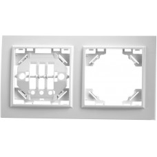 Рамка 2-местная горизонтальная STEKKER, PFR00-9002-01, серия Эрна, белый 39055 Рамка 2-местная горизонтальная STEKKER, PFR00-9002-01, серия Эрна, белый 39055