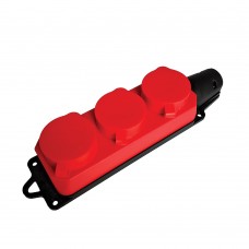 Розетка переносная 3-местная c/з STEKKER, RST16-23-44-3 (РП 16-334), 250В, 16А, IP44, красный 49401 Розетка переносная 3-местная c/з STEKKER, RST16-23-44-3 (РП 16-334), 250В, 16А, IP44, красный 49401