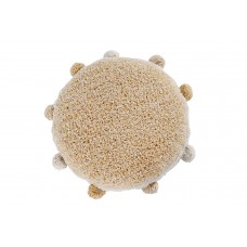 Круглая интерьерная подушка Lorena Canals с помпонами медовая 48*48 Круглая интерьерная подушка Lorena Canals с помпонами медовая 48*48