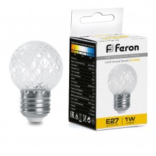 Лампа-строб Feron LB-377 Шарик прозрачный E27 1W 230V 2700K 38208 Лампа-строб Feron LB-377 Шарик прозрачный E27 1W 230V 2700K 38208