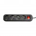 Удлинитель трехместный с/з с выключателем STEKKER HM03-41-02 3x0,75, 2м, серия Home (У10А-003), черный 50424