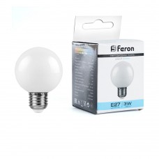 Лампа светодиодная Feron LB-371 Шар E27 3W 230V 6400K матовый 25902 Лампа светодиодная Feron LB-371 Шар E27 3W 230V 6400K матовый 25902