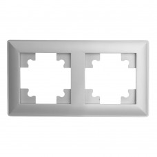 Рамка STEKKER, PFR00-7002-03 2-местная, пластик, серия Катрин, серебро 39798 Рамка STEKKER, PFR00-7002-03 2-местная, пластик, серия Катрин, серебро 39798