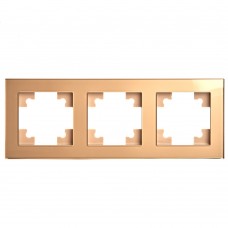 Рамка 3-местная, стекло, STEKKER GFR00-7003-08, серия Катрин, золото 49036 Рамка 3-местная, стекло, STEKKER GFR00-7003-08, серия Катрин, золото 49036