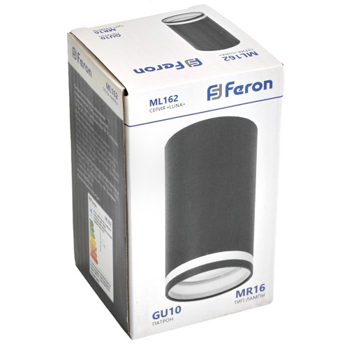 Светильник потолочный Feron ML162 Barrel LUNA MR16 GU10 35W 230V, черный