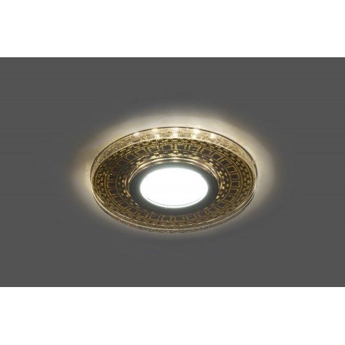 Светильник встраиваемый с LED подсветкой Feron CD981 потолочный MR16 G5.3 прозрачный, золото