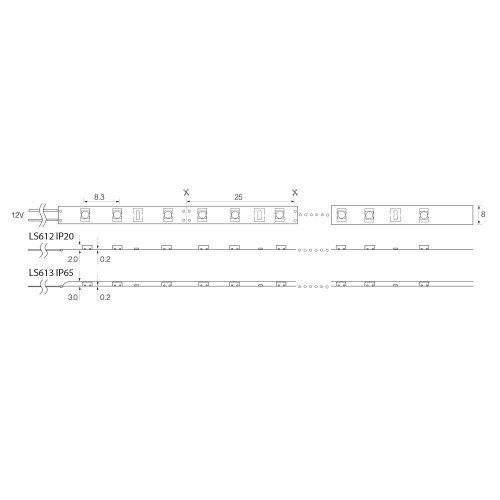 Cветодиодная LED лента Feron LS613, 120SMD(2835)/м 9.6Вт/м  5м IP65 12V 6500К